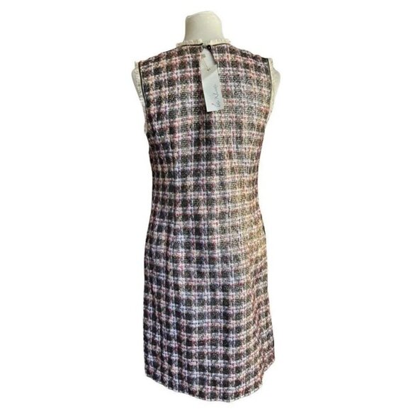 Iren Klairie Womens Metallic Multi color Sleeveless Tweed Shift Dress Size 40 - Picture 7 of 11